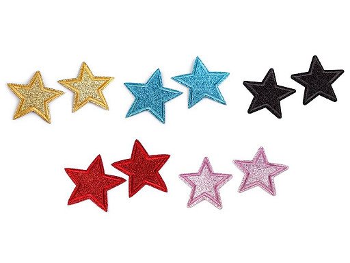 Iron on Patch, Star with glitter