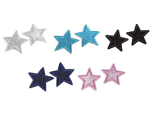Iron on Patch, Star with glitter