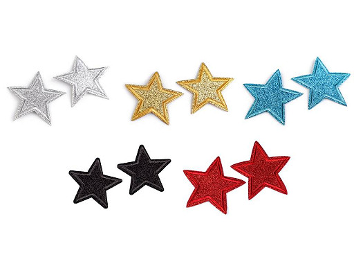 Toppa termoadesiva, motivo: stella, con glitter