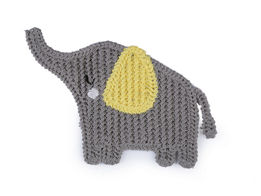 Crochet Textille Applique / Iron-on Patch Elephant