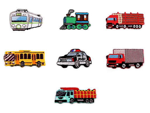 Toppa termoadesiva, motivo: mezzi di trasporto