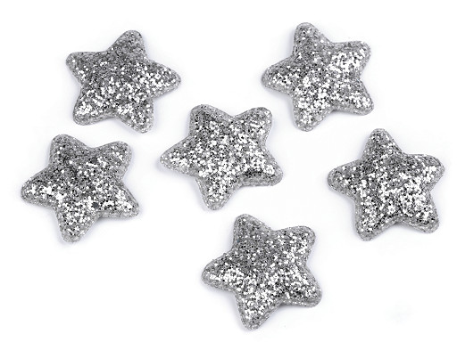 Applicazione Glitter Star / decorazione imbottita, Soft Star, dimensioni: Ø 50 mm