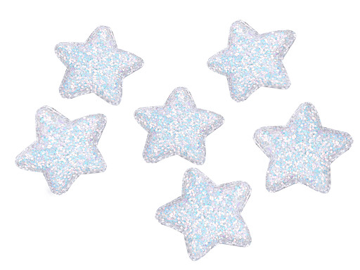 Applicazione Glitter Star / decorazione imbottita, Soft Star, dimensioni: Ø 50 mm