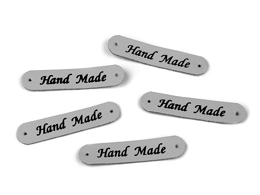 Nášivka / štítok z eko kože Hand Made 10x48 mm
