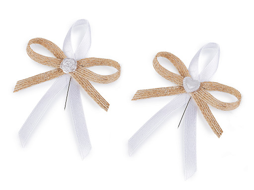 Hochzeitsschleife/-gebinde aus Jute