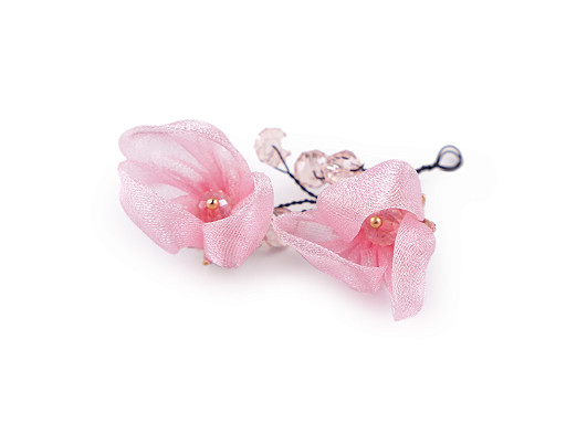 Kwiatek na druciku z szlifowanymi kamyczkami hand made 