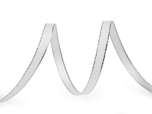 Stuha taftová šíře 6 mm s lurexem