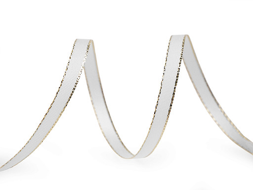 Stuha taftová šíře 6 mm s lurexem