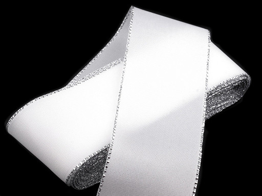 Stuha taftová s lurexom šírka 40 mm