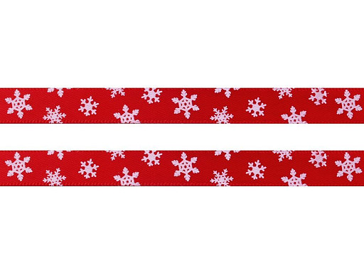 Χριστουγεννιάτικη κορδέλα με χιονονιφάδες, πλάτος 10 mm