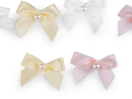 Satin Bow 30x35 mm with Bead