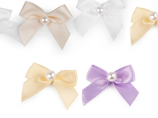 Satin Bow 30x35 mm with Bead