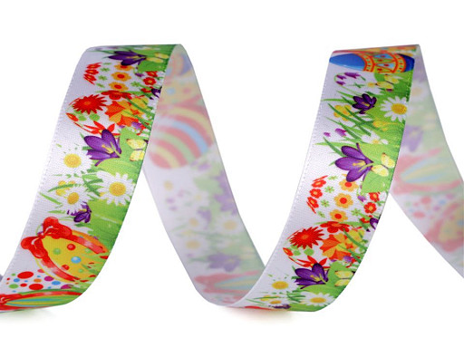 Easter Ribbon width 20 and 25 mm Chick, Egg, Meadow, Bunny