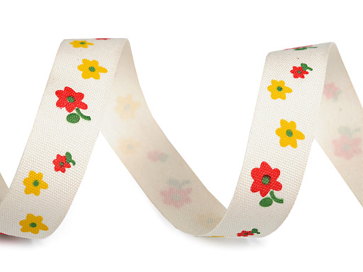 Cotton Ribbon width 15 mm Flowers