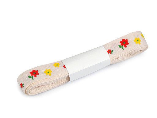 Bavln�n� stuha ���e 15 mm kv�ty