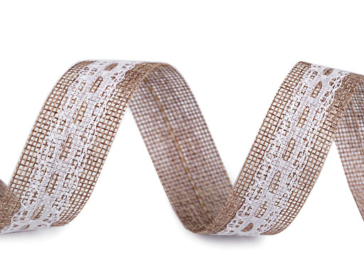 Jute Ribbon with Lace width 25 mm