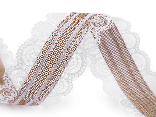 Jute Ribbon with Lace width 55 mm