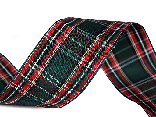 Tartan Wired Ribbon width 40 mm