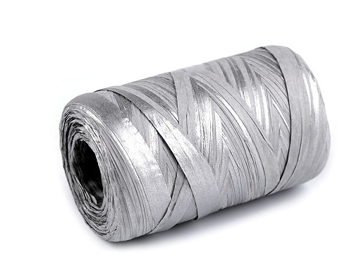 Lýko rafie přírodní metalické, k pletení tašek, šíře 5-8 mm
