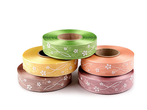 Ribbon with Flowers, width 25 mm