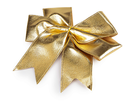 Božićna crvena metalik mašna 10,5 x 12 cm