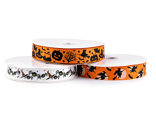 Nastro gros-grain, motivo: Halloween, larghezza: 25 mm