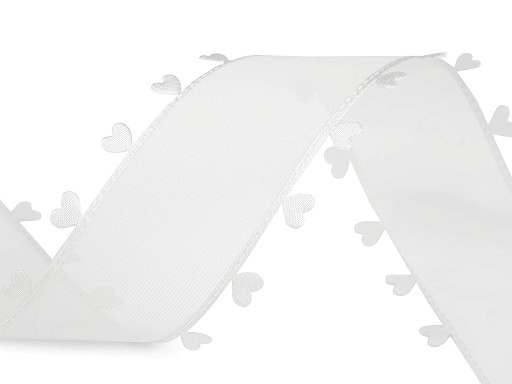 Wstążka szerokość 40 mm serduszka