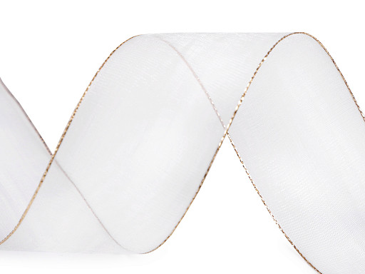 Cinta de organza con Lurex, ancho 40 mm