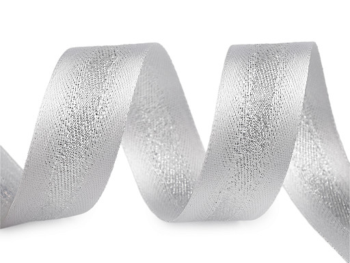 Szatén szalag lurexszel kétoldalas széles 25 mm atlasz szalag