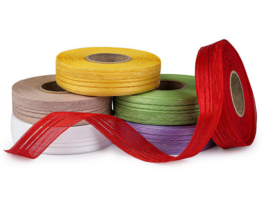 Plátnová stuha s efektní nití šíře 25 mm