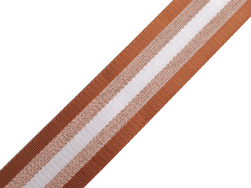 Smooth double-sided webbing strap with lurex width 50 mm