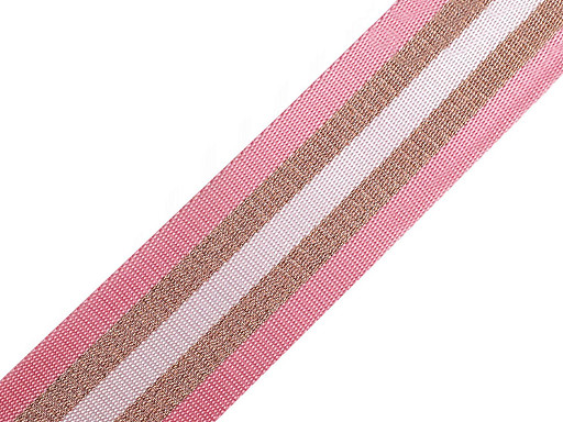 Smooth double-sided webbing strap with lurex width 50 mm