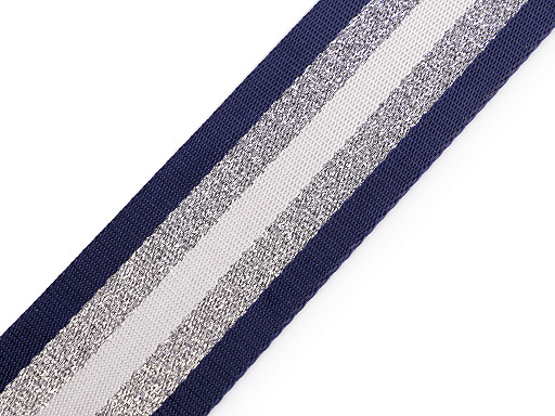 Smooth Double-sided Webbing Strap with Lurex width 50 mm