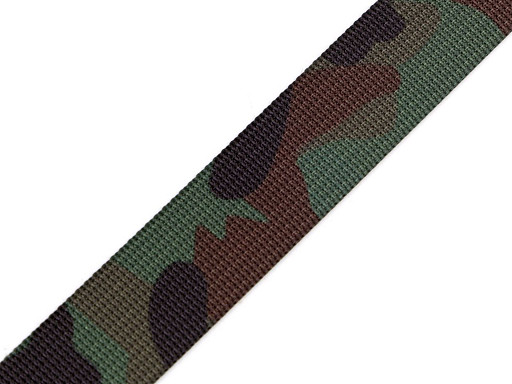 Double-sided camouflage webbing strap, width 25 mm