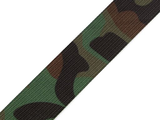 Fettuccia / Strap, double-face, camouflage, larghezza: 32 mm