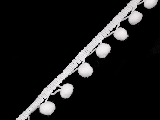 Ribete con flecos y pompón, 30 mm, Ø13 mm