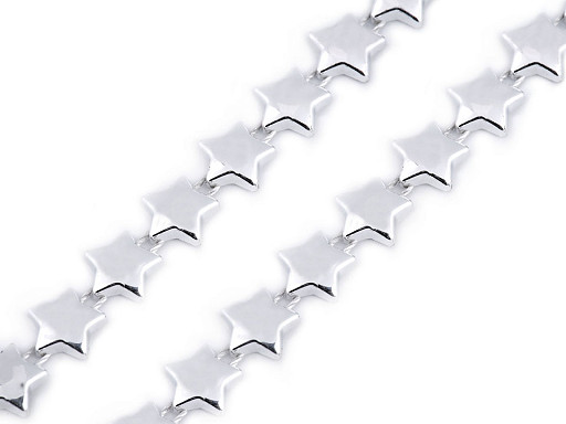 Passamaneria natalizia, con stelle in plastica, larghezza: 10 mm