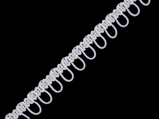Borte mit elastischen Ösen für Knöpfe / Schlingenband Breite 15 mm