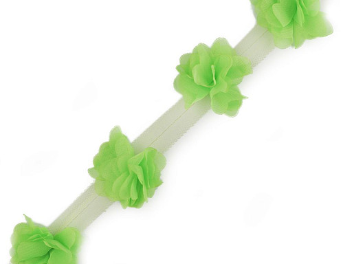 Chiffon Flower Trim on Tulle width 60 mm