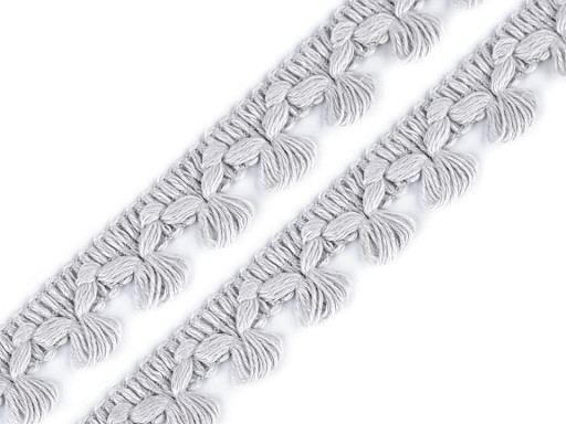 Ribete de flecos con borlas, ancho 11 cm