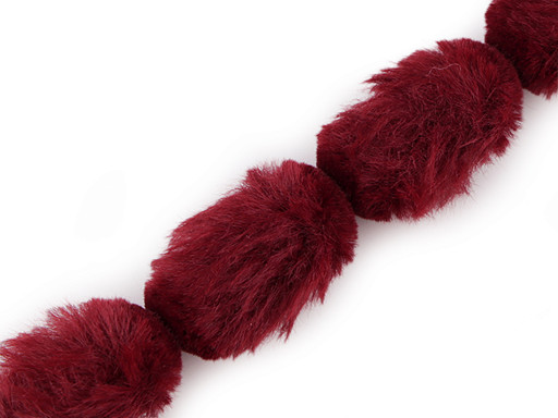 Wypustka / lampas ze sztucznym futerkiem okrągłe szerokość 3 cm