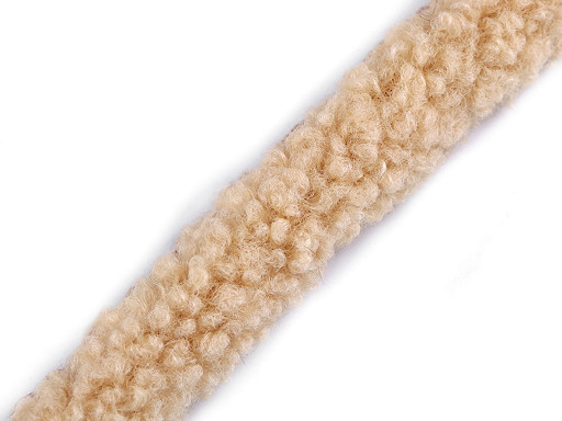 Quilting edging trim / imitation lamb fur, round, width 3.5 cm