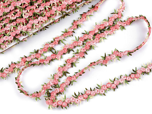 Vyšívaný prýmek s 3D květy šíře 20 mm