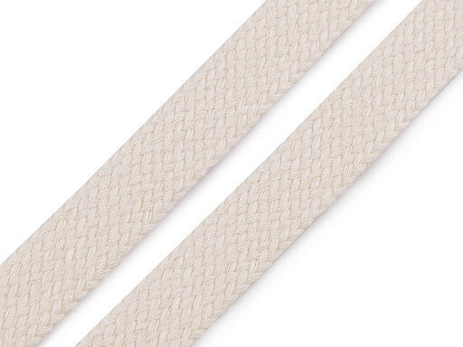 Bavlněná šňůra plochá / dutinka šíře 18 mm