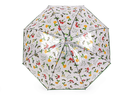Paraguas transparente para niña/mujer, apertura automática, flores de prado