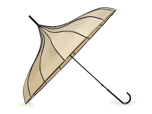 Dámský deštník pagoda s koženou rukojetí