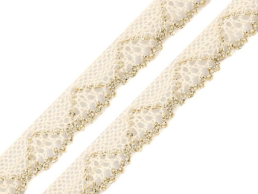 Cotton Lace width 14 mm with Lurex