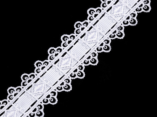 Ribete de encaje de guipur con cinta, ancho 33 mm