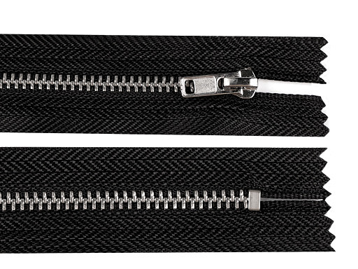 Metal Zipper No 4, length 20 cm with Silver Teeth, for Trousers