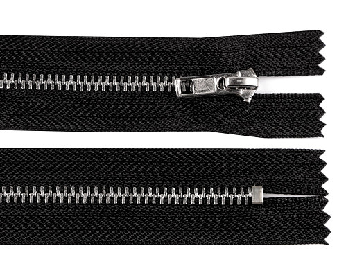 Metal zipper with silver teeth No 3, length 20 cm, trouser 